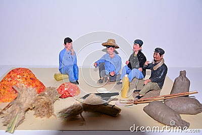 The color of the clay Chinese farmers Editorial Stock Photo