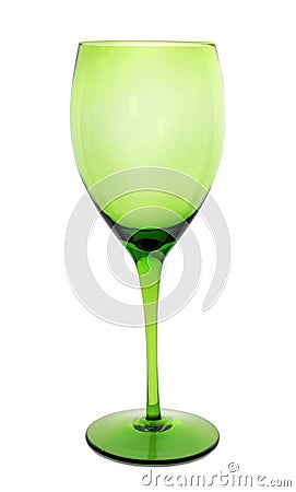 Color clear empty wine glass on white Stock Photo