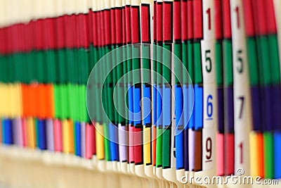 Color Coded Medical Records Stock Photo