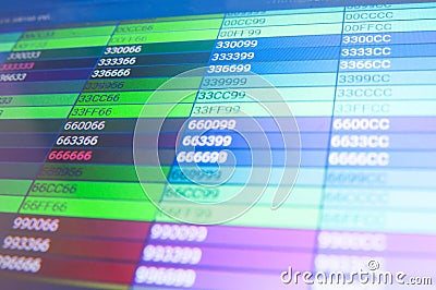 Color codes Stock Photo