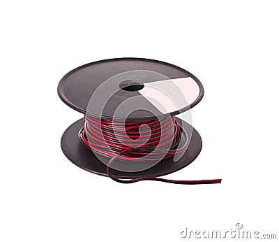 With color copper electric cable reel Stock Photo