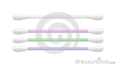 Color cotton buds Vector Illustration