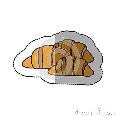 color croissant bread icon Stock Photo