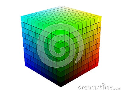 Color cube on white Stock Photo