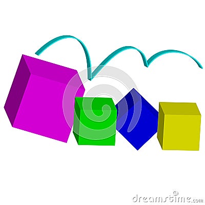 Color 3D cubes - abstract background Vector Illustration
