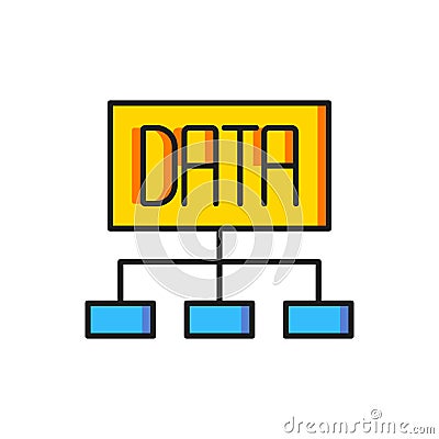 Color Data analysis icon isolated on white background. Business data analysis process, statistics. Charts and diagrams Stock Photo
