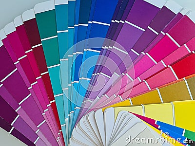 Color designer building palette with shades fanned out Stock Photo
