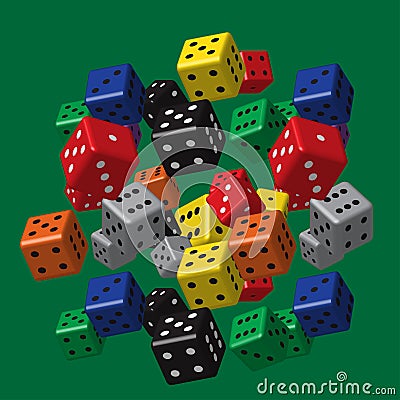 Color Dice Pattern Vector Illustration