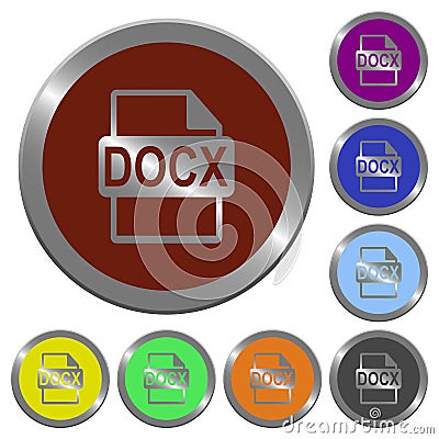 Color DOCX file format buttons Editorial Stock Photo