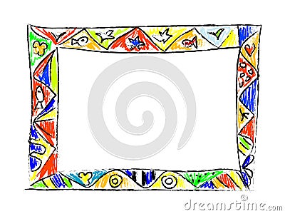 Color Doodles Frame Stock Photo