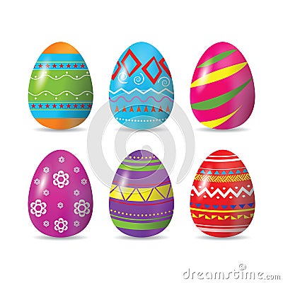 Color Easter eggs for Your design on whte background. Vector Illustration