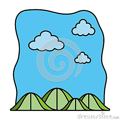 Color ecology mountains nature preserve lanscape Vector Illustration