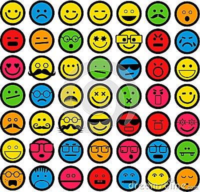 Color Emoticons Stock Photo