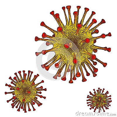 Color engrave isolated covid-19 coronavirus illustration art Stock Photo