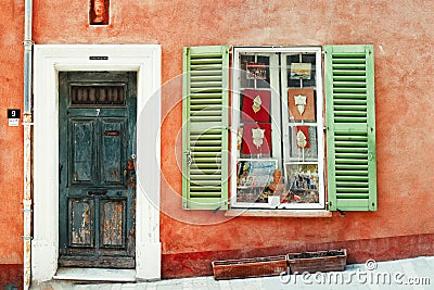 Color Facade in Saint Tropez, france Editorial Stock Photo