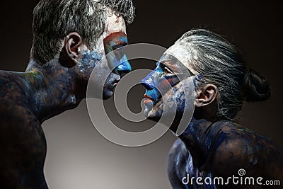 Color faces art Stock Photo