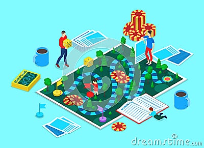 Color Family Board Game Concept 3d Isometric View. Vector Vector Illustration