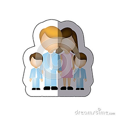 color family their boys twins icon Stock Photo