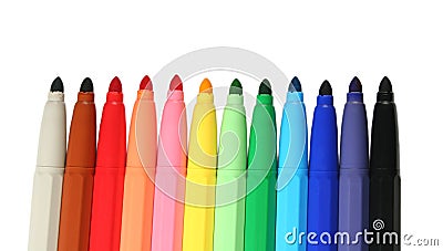 Color felt pens Stock Photo