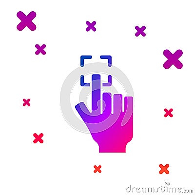 Color Fingerprint icon isolated on white background. ID app icon. Identification sign. Touch id. Gradient random dynamic Vector Illustration