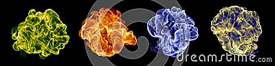 Color fire set Stock Photo