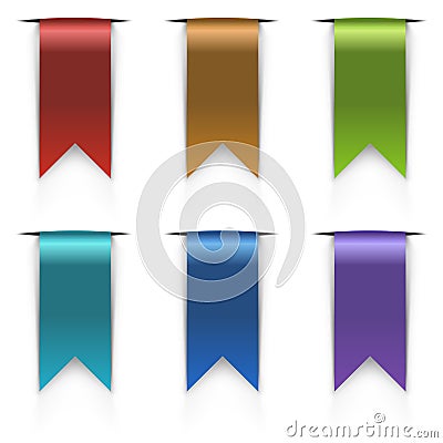 Color flag tags set Vector Illustration