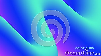 Color fluid. Dynamic curved line. Abstract background with bright color gradient 3d curved shape. Vector Illustration