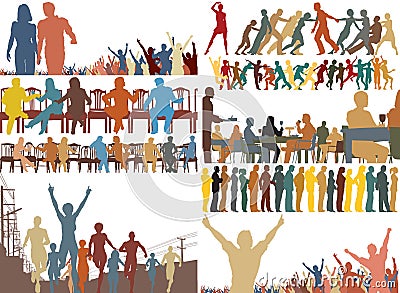 Color foreground people Vector Illustration