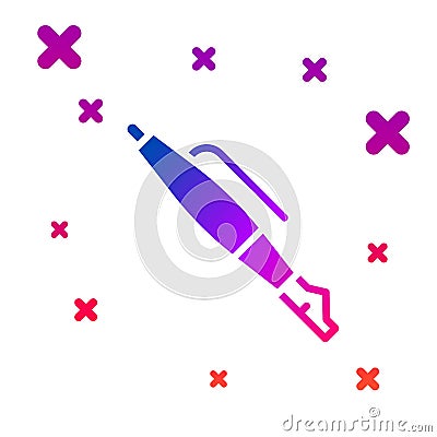 Color Fountain pen nib icon isolated on white background. Pen tool sign. Gradient random dynamic shapes. Vector Vector Illustration