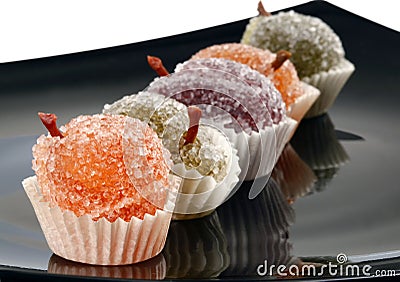 Color fruit jelly candies Stock Photo