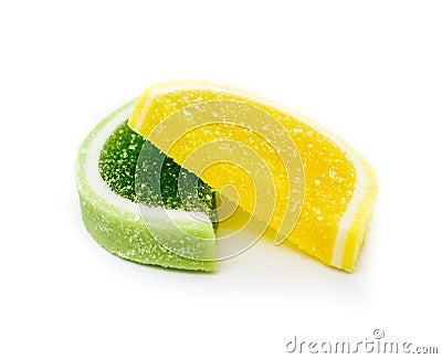 Color fruit jelly candies Stock Photo