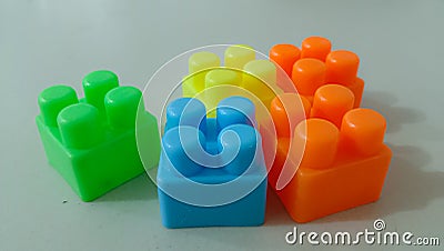 Color full rainbow lego Stock Photo