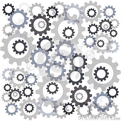 Color gears isolated on white background. Vector illustration Vector Illustration