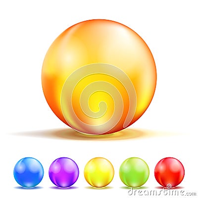 Color Glass Balls Vector Illustration