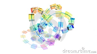 Color glass boxes on white intro 3d Stock Photo