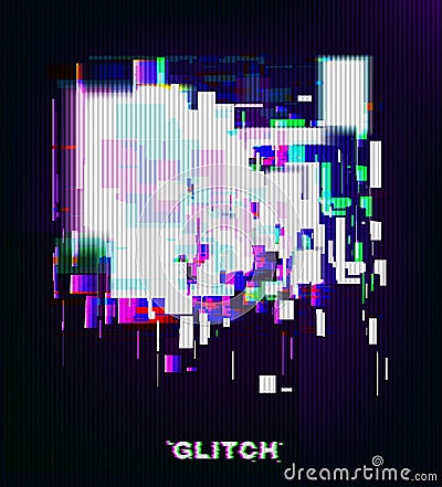 Color glitch background. Distortion effects for advertising. Vector illustration Vector Illustration