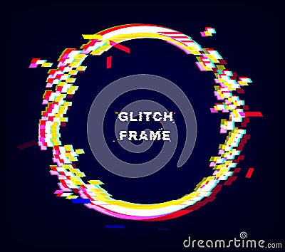 Color glitch frame. Distortion effects for advertising Vector Illustration