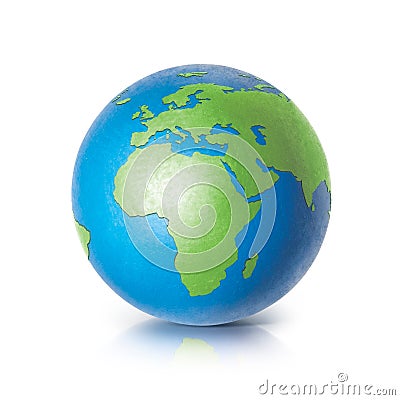 Color globe 3D illustration europe and africa map Cartoon Illustration