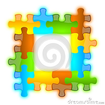 Color glossy brilliant jazzy puzzle frame 4 x 4 Stock Photo