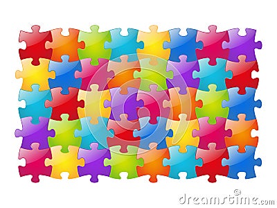 Color glossy puzzle Cartoon Illustration