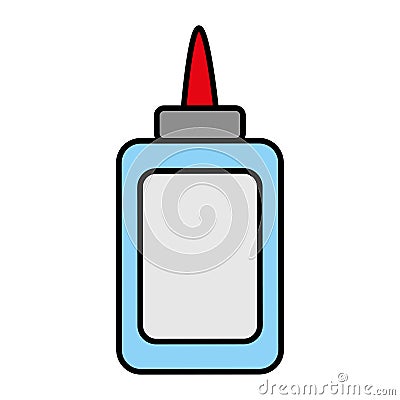 Color glue bottle school utensil style Vector Illustration