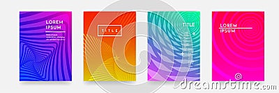 Color gradient abstract geometric pattern texture for book cover template vector set Vector Illustration
