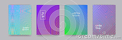 Color gradient background, geometric halftone line pattern, vector abstract design. Simple minimal elements in halftone color Vector Illustration