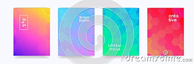 Color gradient background, geometric halftone pattern, vector abstract trendy line graphic design. Simple minimal elements in Vector Illustration