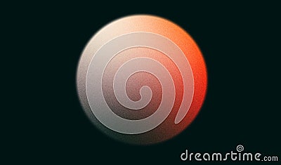 Color gradient circle grainy black background, red orange gray white sphere noise texture abstract poster banner design Stock Photo