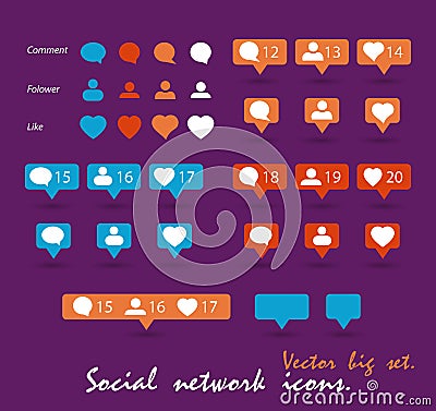 Color gradient icon template. illustration on color background for your social media app design project and other. Cartoon Illustration