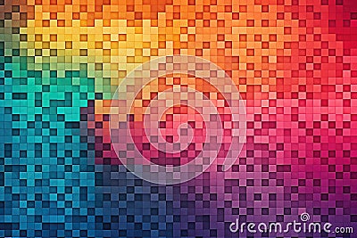 color gradient pixel pattern mosaic Stock Photo