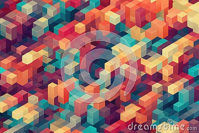 color gradient pixel pattern mosaic Stock Photo