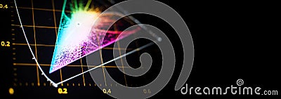 Color grading tools or RGB colour correction indicator on monitor Stock Photo