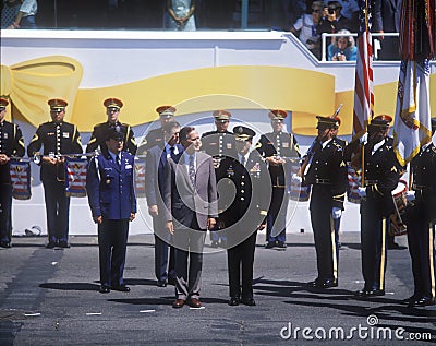 Color Guard at Desert Storm military parade, Washington, DC Editorial Stock Photo